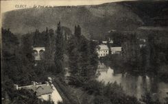 VINTAGE POSTCARD Clecy the Bridge and the Flour mill of Vey