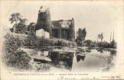 VINTAGE POSTCARD Surroundings of Trouville on Sea Old Church of Cricqueboeuf