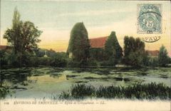 VINTAGE POSTCARD Surroundings of Trouville Church of Cricqueboeuf