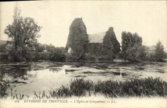 VINTAGE POSTCARD Enviorns de Trouville the Church of Cricqueboeuf