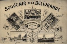 VINTAGE POSTCARD To remember of Delivrande Fiftieth anniversary birthday of crowning