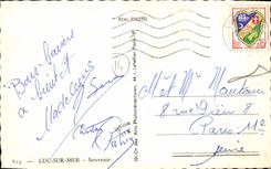 MODERN CARD Souvenir Of Luc On Mer Whale Caps Costume Folklore