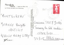 POSTAL MODERNA Isigny en el mar la tierra de deportes y el sitio para acampar