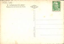 POSTAL MODERNA la basílica de la perspectiva del lisieux de la entrada del cuadrado