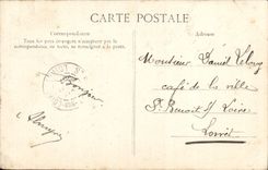 POSTAL Lisieux de la VENDIMIA la calle con el detalle del boilermen