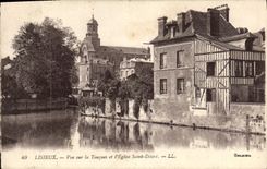CPA Lisieux Vue Sur La Touques et l'eglise Saint Desire