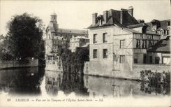 CPA Lisieux Vue sur de la touques et l'eglise saint desir