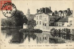 CPA Lisieux vue sur la touques et l'eglise saint desir