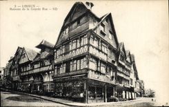 Casas de Lisieux de la POSTAL de la VENDIMIA de la calle principal Vesque Demollens
