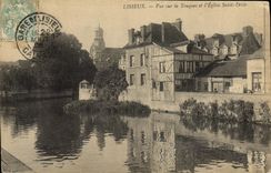 CPA Lisieux Vue sur la touques et l'eglise saint desir