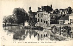 CPA Lisieux Vue sur la touques et l'eglise saint desir