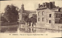CPA Lisieux Vue Sur la touques et l'eglise saint desir