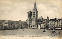 POSTAL Lisieux de la VENDIMIA la catedral y los thiers del lugar