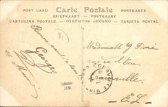 Mercado de Lisieux de la POSTAL de la VENDIMIA de la TAPA del carnicero de la carnicería