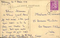 Señorío viejo del automóvil de Lisieux de la POSTAL de la VENDIMIA
