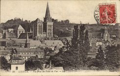 POSTAL Lisieux de la VENDIMIA vista del puente de la vista