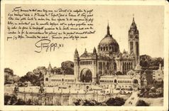 El proyecto de la POSTAL de la VENDIMIA de la basílica de santo del niño de Jesús tiene Lisieux