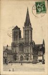 El St de la catedral de Lisieux de la POSTAL de la VENDIMIA afila con piedra a Peter santo
