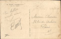 El St de la catedral de Lisieux de la POSTAL de la VENDIMIA afila con piedra a Peter santo