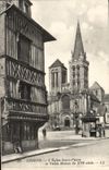CPA Lisieux L'Eglise saint pierre et vieille maison
