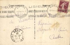 Las mujeres mayores de Lisieux de la POSTAL de la VENDIMIA contienen la calle normanda de Orbec