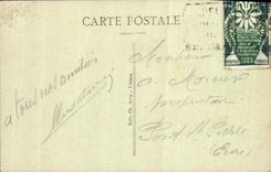 Peluquero del St Jacques de las casas de las mujeres mayores de Lisieux de la POSTAL de la VENDIMIA