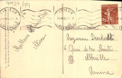 POSTAL co de la VENDIMIA. Teresa del niño de Jesús que se sienta en el jardín de Lisieux