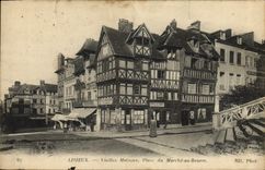 Las mujeres mayores de Lisieux de la POSTAL de la VENDIMIA contienen el dumarche de los lugares en la mantequilla