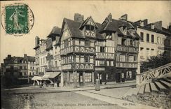 La POSTAL Lisieux Vieilles de la VENDIMIA contiene el mercado de los lugares de la mantequilla