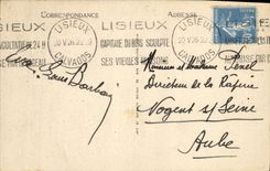 La POSTAL Lisieux de la VENDIMIA contiene la calle de la paz