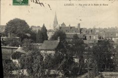 CPA Lisieux vue prise de la route de rouen