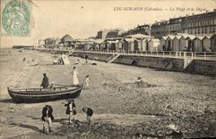 VINTAGE POSTCARD Luc On sea the beach and the dam