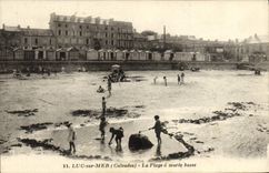 VINTAGE POSTCARD Luc On sea the beach has low tide