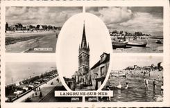 CPM Langrune sur mer La plage La baignade 