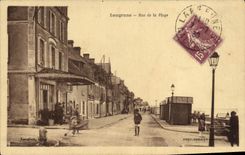 VINTAGE POSTCARD Langrune street of the beach