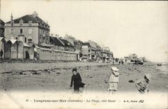 VINTAGE POSTCARD Langrune on sea the beach