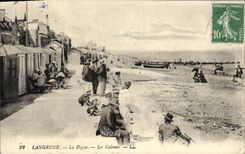 VINTAGE POSTCARD Langrune the dam cabins