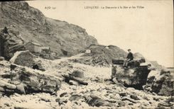 CPA Longues la descente a la mer et les villas