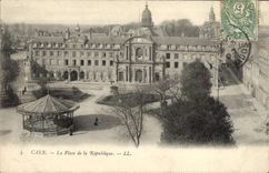 VINTAGE POSTCARD Caen the place of the Republic