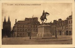 VINTAGE POSTCARD Caen Places St Martin and statue of Duguesclin