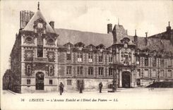 POSTAL Lisieux de la VENDIMIA viejo el eveche y el edificio de la oficina de correos
