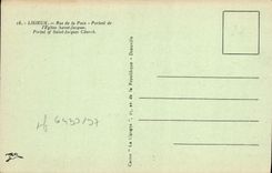 Calle de Lisieux de la POSTAL de la VENDIMIA de la puerta santa de la paz de la iglesia Jacques