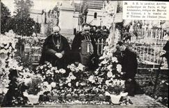 POSTAL S.E. de la VENDIMIA el arzobispo cardinal de Amette del obispo de París Lemonnier de Bayeux