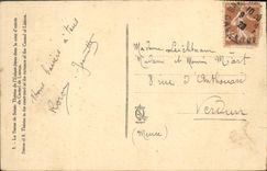 POSTAL de la VENDIMIA estatua Sainte de Teresa del niño de Jesús en la corte de la entrada de Carmel de Lisieux