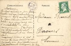 POSTAL Lisieux de la VENDIMIA el mercado con la mantequilla y la iglesia Jacques Saint