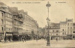 POSTAL Lisieux de la VENDIMIA el el lugar de Thiers y grande 'la calle