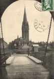 VINTAGE POSTCARD Caen Barracks of the Castle the Bridge Levis Church Saint Pierre