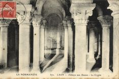 VINTAGE POSTCARD Caen Abbey with the Ladies the Crypt