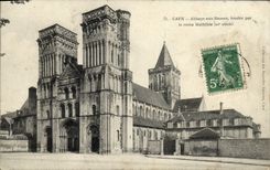 VINTAGE POSTCARD Caen Abbey with the Ladies