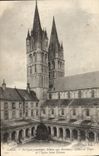 VINTAGE POSTCARD Caen the College Cloister and Tours of the Church Etienne Saint